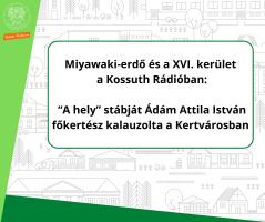 Miyawaki-erdő és a XVI. kerület  a Kossuth Rádióban:   “A hely” stábját Ádám Attila István főkertész kalauzolta a Kertvárosban