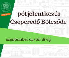 a kreatívon található szöveg: pótjelentkezés Cseperedő Bölcsőde, szeptember 04-től 18-ig